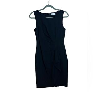 Calvin Klein Ruched Black Sheath Dress